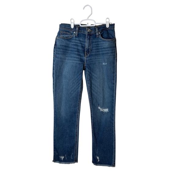Hudson Jeans Distressed Raw Hem Med Wash Nico Seaglass 28” NWT
